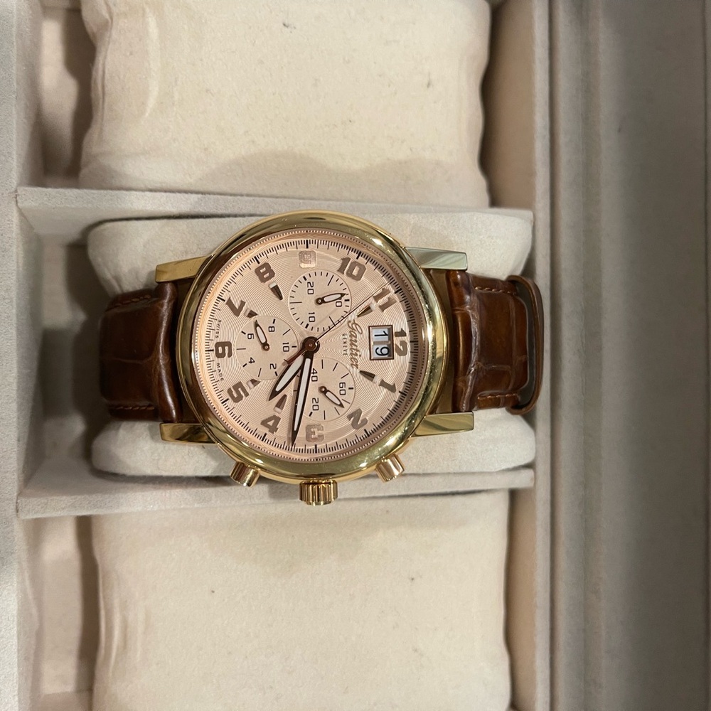 Gold and Brown Chronograph Men's Watch